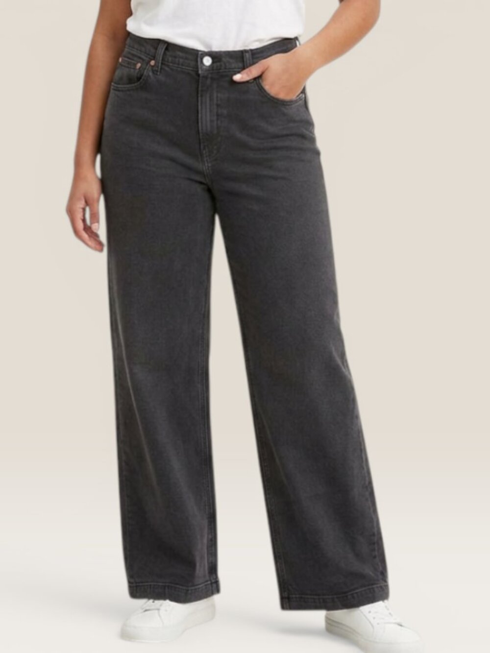 Gap Stride Wide Leg Jeans Washed Black 31/12 Tall NWT